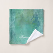 Blauwe wateren, zeepaard en Vlaanderen Bad Handdoek (Wasdoekje)