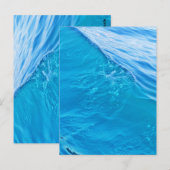 Blauwe watergolf briefkaart (Voorkant / Achterkant)