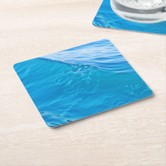 Blauwe watergolf kartonnen onderzetters (Schuin)