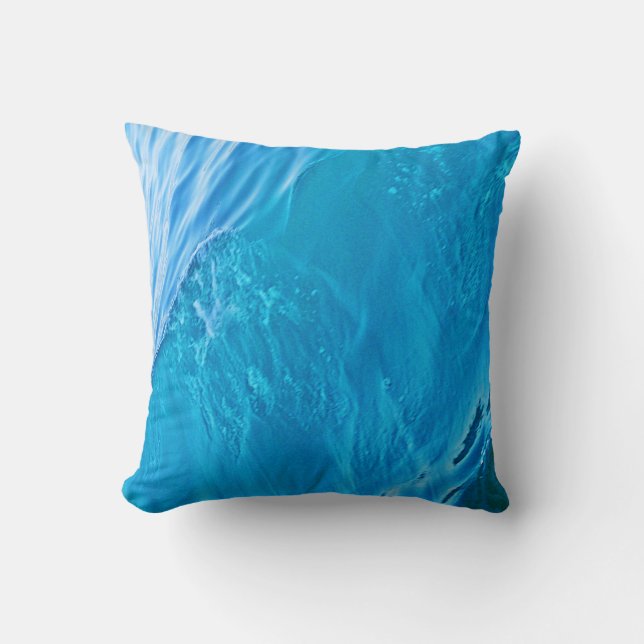 Blauwe watergolf kussen (Voorkant)