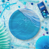 Blauwe watergolf papieren bordje (Feest)