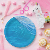 Blauwe watergolf papieren bordje (Feest)