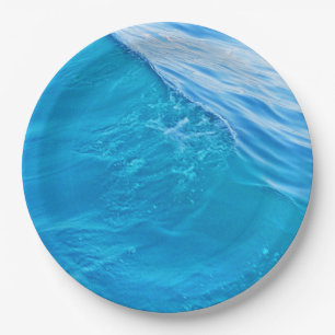 Blauwe watergolf papieren bordje