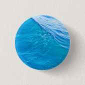 Blauwe watergolf ronde button 3,2 cm (Voorkant)