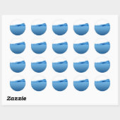 Blauwe watergolf ronde sticker (Vel)