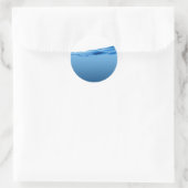 Blauwe watergolf ronde sticker (Tas)