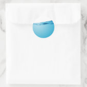 Blauwe watergolf ronde sticker (Tas)