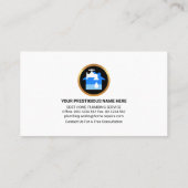 Blauwe watergolflengte visitekaartje (Achterkant)