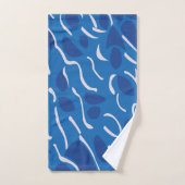 Blauwe Watergolven Abstract Patroon Bad Handdoek (Handdoek)