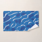Blauwe Watergolven Abstract Patroon Bad Handdoek (Handdoek)