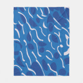 Blauwe Watergolven Abstract Patroon Fleece Deken (Voorkant)