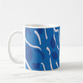 Blauwe Watergolven Abstract Patroon Koffiemok (Links)
