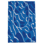 Blauwe Watergolven Abstract Patroon Medium Cadeauzakje (Voorkant)