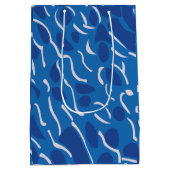 Blauwe Watergolven Abstract Patroon Medium Cadeauzakje (Achterkant)