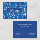 Blauwe Watergolven Abstract Patroon Visitekaartje (Voorkant / Achterkant)