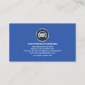 Blauwe watergolven auto's in reliëf visitekaartje (Achterkant)