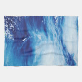 Blauwe watergolven in de oceaan theedoek (Horizontaal)