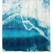 Blauwe watergolven sluiten douchegordijn (Voorkant)