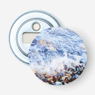 Blauwe watergolving button flesopener