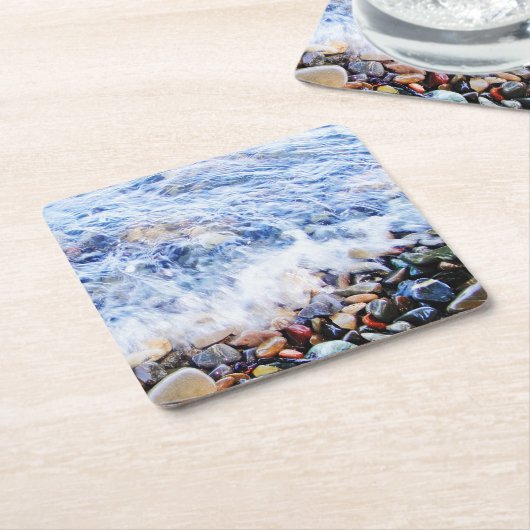 Blauwe watergolving kartonnen onderzetters (Schuin)