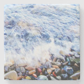 Blauwe watergolving stenen onderzetter (Voorkant)