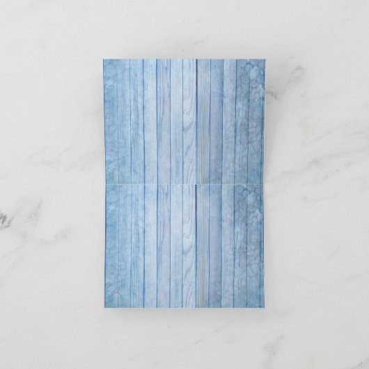 Blauwe waterkeien, roze lamingos en vis bedankkaart (Binnen)