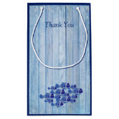 Blauwe waterkeien, roze lamingos en vis klein cadeauzakje (Achterkant)