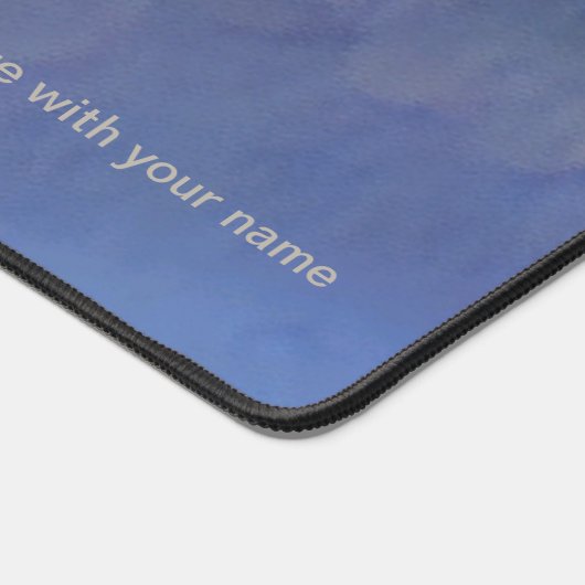 Blauwe waterkleur bureaumat (Hoek)