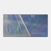 Blauwe waterkleur bureaumat (Voorkant)