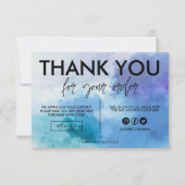 Blauwe waterkleur Hartelijk dank voor mediumtoevoe (Voorkant)