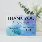 Blauwe waterkleur Hartelijk dank voor mediumtoevoe (Staand voorkant)