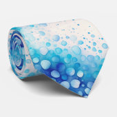 Blauwe waterkleur stropdas (Opgerold)