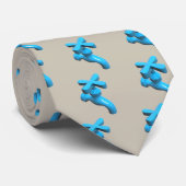 blauwe waterkraan stropdas (Opgerold)