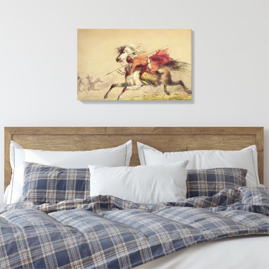 Blauwe waterkreeft door Alfred Jacob Miller Canvas Afdruk (Insitu (Slaapkamer))