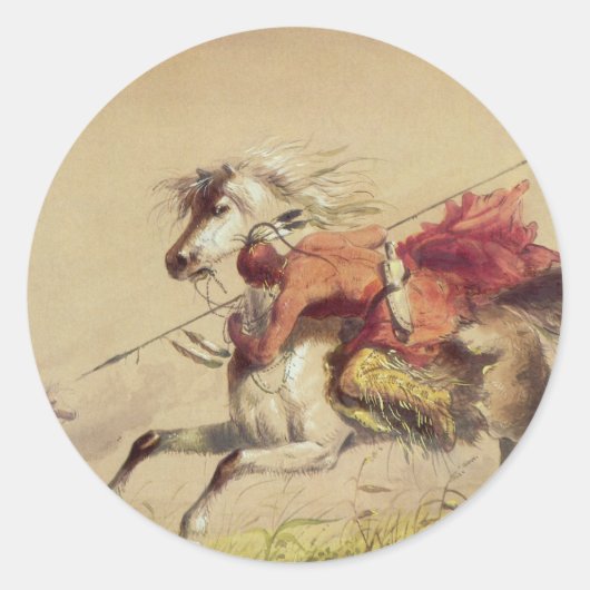 Blauwe waterkreeft door Alfred Jacob Miller Ronde Sticker (Voorkant)