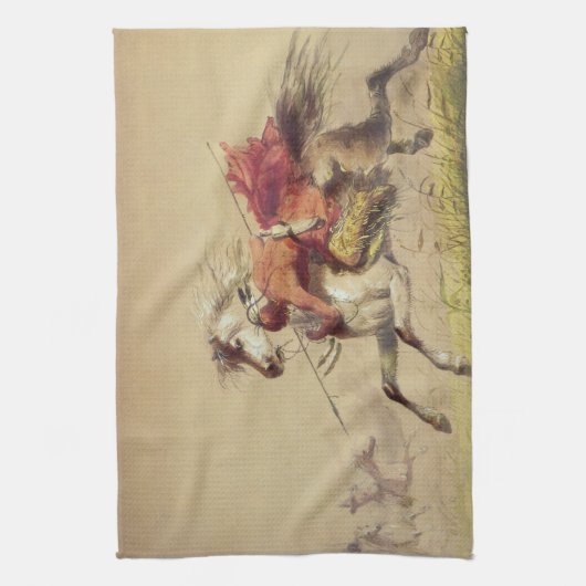 Blauwe waterkreeft door Alfred Jacob Miller Theedoek (Verticaal)