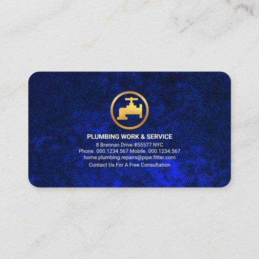 Blauwe waterleiding visitekaartje (Achterkant)