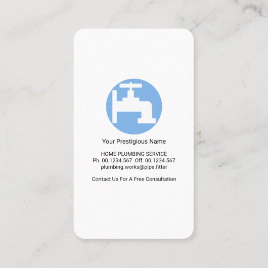 Blauwe waterleidingen visitekaartje (Achterkant)