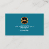 Blauwe waterlek goudkleurige inkepingen visitekaartje (Achterkant)