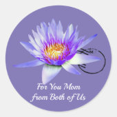 Blauwe waterlelie, klassieke ronde sticker (Voorkant)