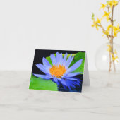 Blauwe Waterlelie Lege Notitie Wenskaarten Kaart (Gele Bloem)