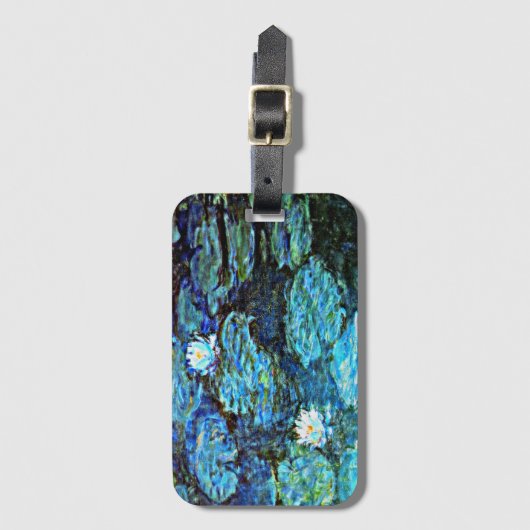 Blauwe waterlilie van Monet Bagagelabel (Voorkant (verticaal))