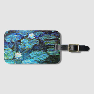 Blauwe waterlilie van Monet Bagagelabel