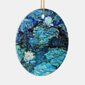 Blauwe waterlilie van Monet Keramisch Ornament (Rechts)