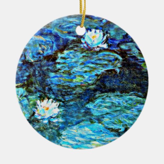 Blauwe waterlilie van Monet Keramisch Ornament (Voorkant)