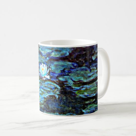Blauwe waterlilie van Monet Koffiemok (Voorkant rechts)