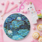 Blauwe waterlilie van Monet Papieren Bordje (Feest)