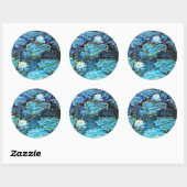 Blauwe waterlilie van Monet Ronde Sticker (Vel)
