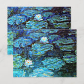 Blauwe waterlilies, fijn kunstschilderij, briefkaart (Voorkant / Achterkant)