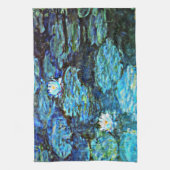 Blauwe waterlilies, fijn kunstschilderij van Monet Theedoek (Verticaal)